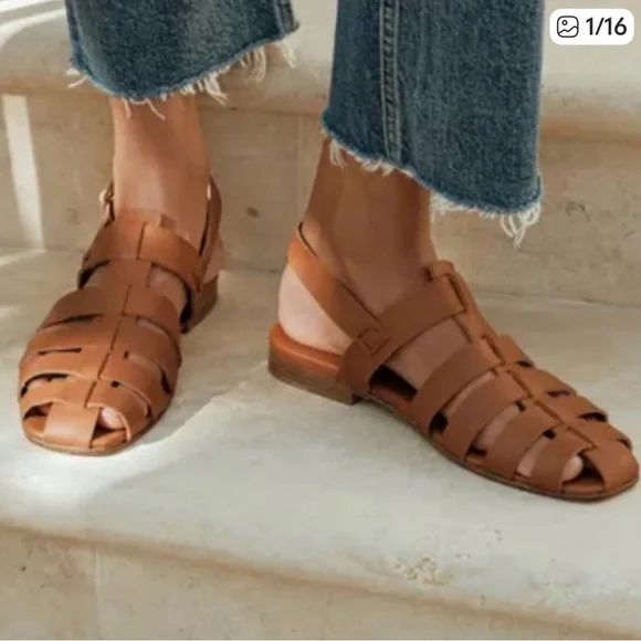 Jenni Kayne Lake Fisherman Sandals in Cognac - Picture 1 of 8
